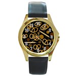 Bakery 2 Round Gold Metal Watch