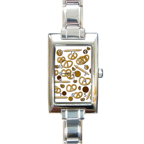 Bakery 3 Rectangle Italian Charm Watch from ArtsNow.com Front