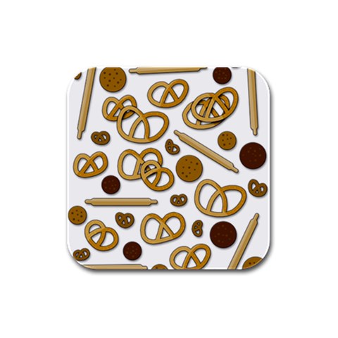 Bakery 3 Rubber Square Coaster (4 pack)  from ArtsNow.com Front