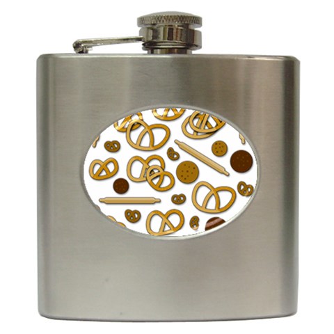 Bakery 3 Hip Flask (6 oz) from ArtsNow.com Front