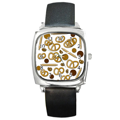 Bakery 3 Square Metal Watch from ArtsNow.com Front