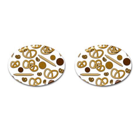 Bakery 3 Cufflinks (Oval) from ArtsNow.com Front(Pair)