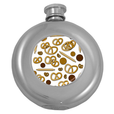 Bakery 3 Round Hip Flask (5 oz) from ArtsNow.com Front