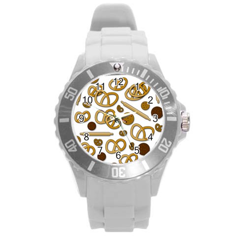Bakery 3 Round Plastic Sport Watch (L) from ArtsNow.com Front
