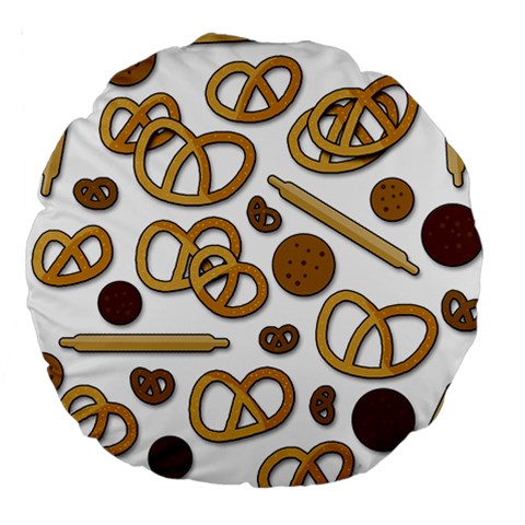 Bakery 3 Large 18  Premium Round Cushions from ArtsNow.com Front