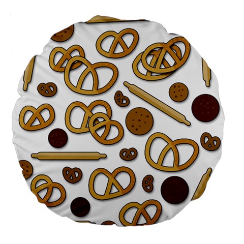 Bakery 3 Large 18  Premium Flano Round Cushions from ArtsNow.com Front