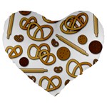 Bakery 3 Large 19  Premium Flano Heart Shape Cushions