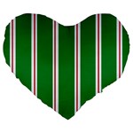 Green Line Large 19  Premium Heart Shape Cushions