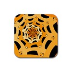 Spider Helloween Yellow Rubber Coaster (Square) 
