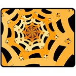 Spider Helloween Yellow Fleece Blanket (Medium) 