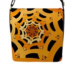 Spider Helloween Yellow Flap Messenger Bag (L) 