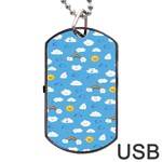 White Clouds Dog Tag USB Flash (One Side)