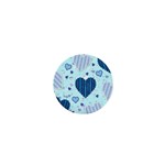 Light and Dark Blue Hearts 1  Mini Buttons