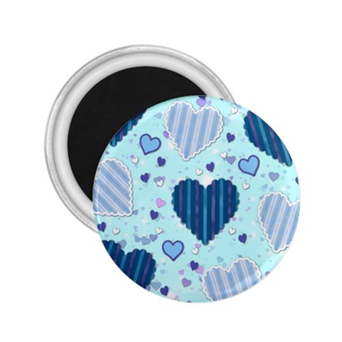 Light and Dark Blue Hearts 2.25  Magnets from ArtsNow.com Front