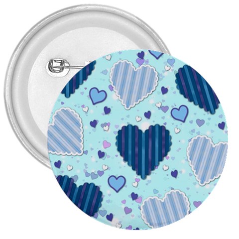 Light and Dark Blue Hearts 3  Buttons from ArtsNow.com Front