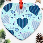 Light and Dark Blue Hearts Ornament (Heart) 