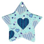 Light and Dark Blue Hearts Ornament (Star) 