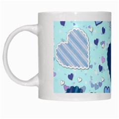 Light and Dark Blue Hearts White Mugs from ArtsNow.com Left