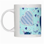 Light and Dark Blue Hearts White Mugs