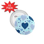 Light and Dark Blue Hearts 1.75  Buttons (10 pack)