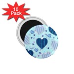 Light and Dark Blue Hearts 1.75  Magnets (10 pack) 