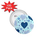 Light and Dark Blue Hearts 1.75  Buttons (100 pack) 