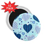 Light and Dark Blue Hearts 2.25  Magnets (10 pack) 