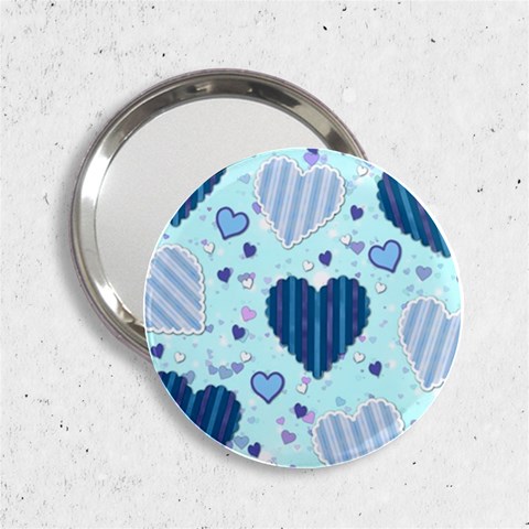 Light and Dark Blue Hearts 2.25  Handbag Mirrors from ArtsNow.com Front