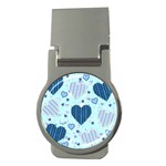 Light and Dark Blue Hearts Money Clips (Round) 