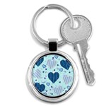 Light and Dark Blue Hearts Key Chains (Round) 