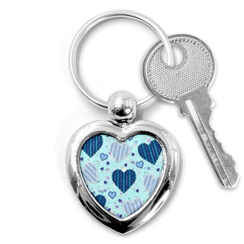 Light and Dark Blue Hearts Key Chains (Heart)  from ArtsNow.com Front