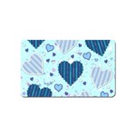 Light and Dark Blue Hearts Magnet (Name Card)