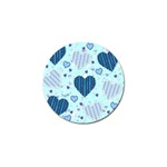 Light and Dark Blue Hearts Golf Ball Marker