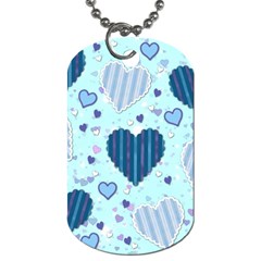 Light and Dark Blue Hearts Dog Tag (Two Sides) from ArtsNow.com Front