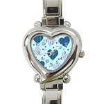 Light and Dark Blue Hearts Heart Italian Charm Watch