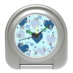 Light and Dark Blue Hearts Travel Alarm Clocks