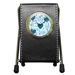 Light and Dark Blue Hearts Pen Holder Desk Clocks