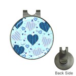 Light and Dark Blue Hearts Hat Clips with Golf Markers