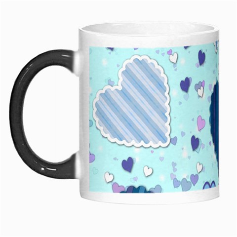 Light and Dark Blue Hearts Morph Mugs from ArtsNow.com Left
