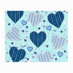 Light and Dark Blue Hearts Small Glasses Cloth