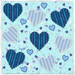 Light and Dark Blue Hearts Canvas 12  x 12  