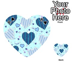 King Light and Dark Blue Hearts Playing Cards 54 (Heart)  from ArtsNow.com Front - SpadeK