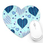 Light and Dark Blue Hearts Heart Mousepads