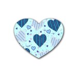 Light and Dark Blue Hearts Heart Coaster (4 pack) 