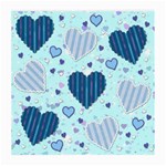 Light and Dark Blue Hearts Medium Glasses Cloth