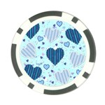 Light and Dark Blue Hearts Poker Chip Card Guards