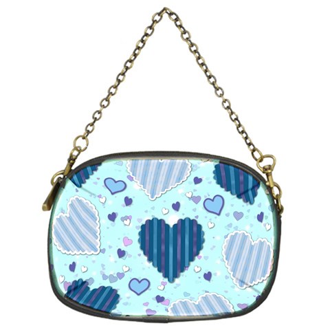 Light and Dark Blue Hearts Chain Purses (One Side)  from ArtsNow.com Front