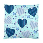 Light and Dark Blue Hearts Standard Cushion Case (One Side)