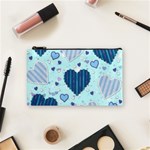 Light and Dark Blue Hearts Cosmetic Bag (Small) 