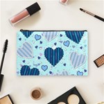 Light and Dark Blue Hearts Cosmetic Bag (Medium) 